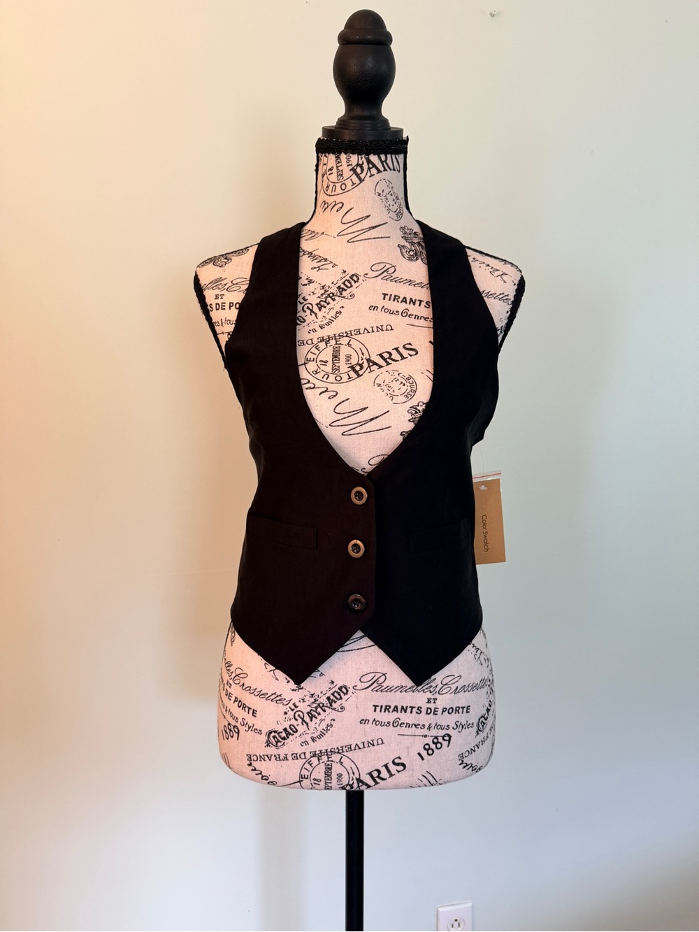 Color Swatch Black Women's Tailored Vest